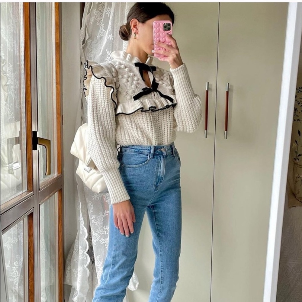 Zara bow knit sweater